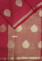 Dual Shade Reddish Pink - Raaga - Lightweight Semi tussar saree with bog buttas and small border